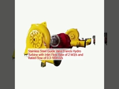 Roestvrijstalen gids Vane Francis Hydroturbine met inlaatstroom van 2 M3/s en nominale stroom van 0,3-100 m3/s