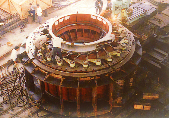 Verticale kaplan-turbine hydraulisch turbinesysteem