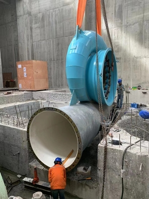 2 M3/s Inlaatstroom Francis Hydroturbine met koolstofstaal Q345 spiraalkas