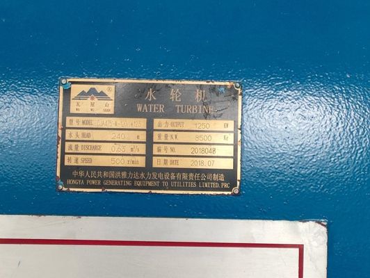 1250kW Pelton waterkracht turbinegenerator