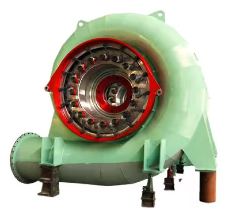 Koolstofstaal Q345 spiraalkoffer Francis waterturbine voor 50 M-120m nominale hoofd waterkrachtcentrale
